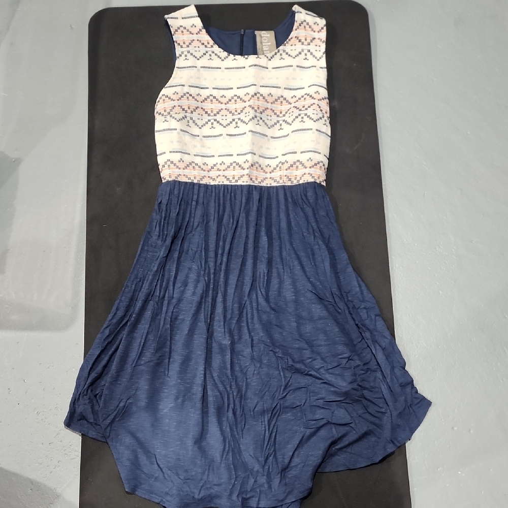 Stylish Kids Dress in Blue and White
